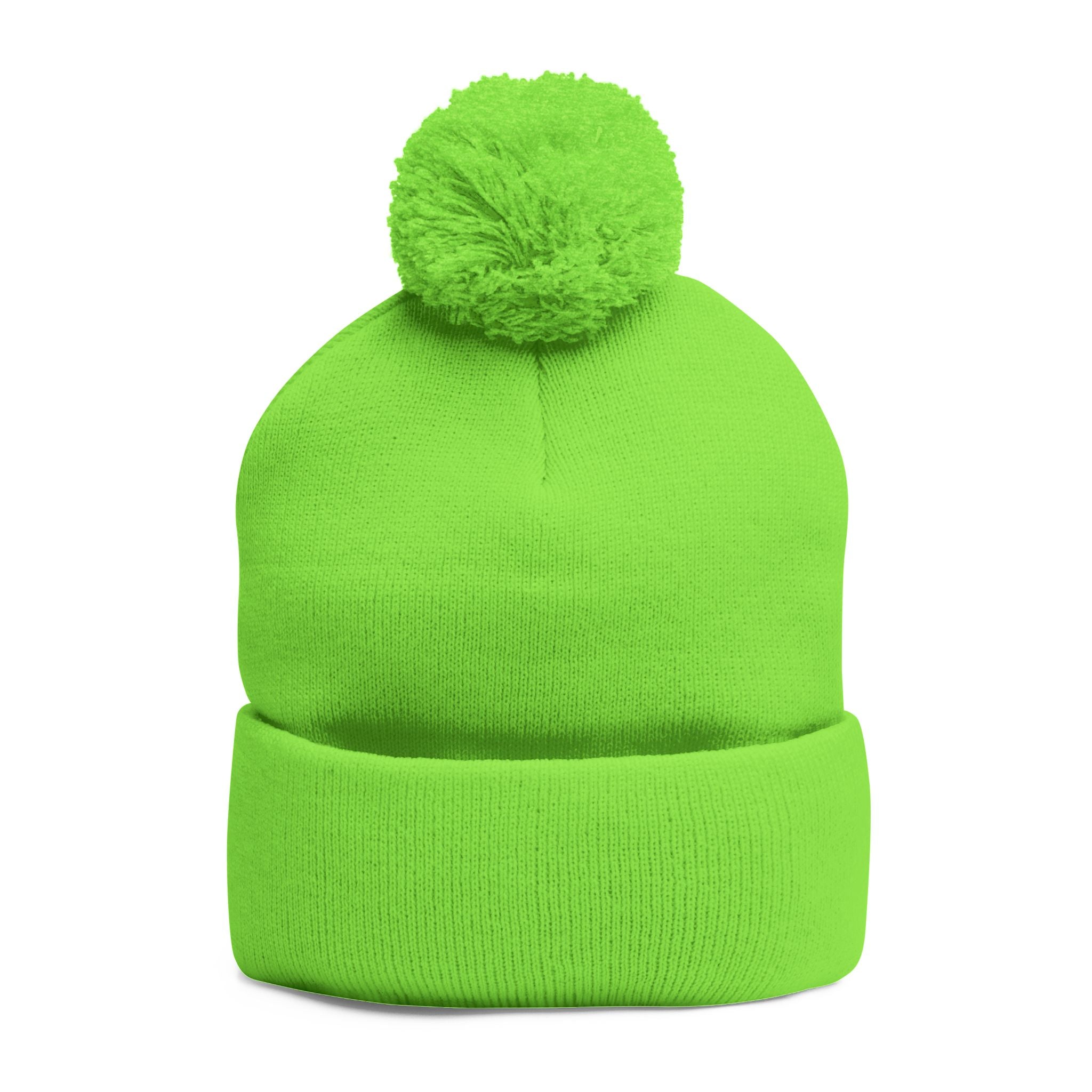 Wylie Verse Pom-Pom Knit Cap with Embroidery