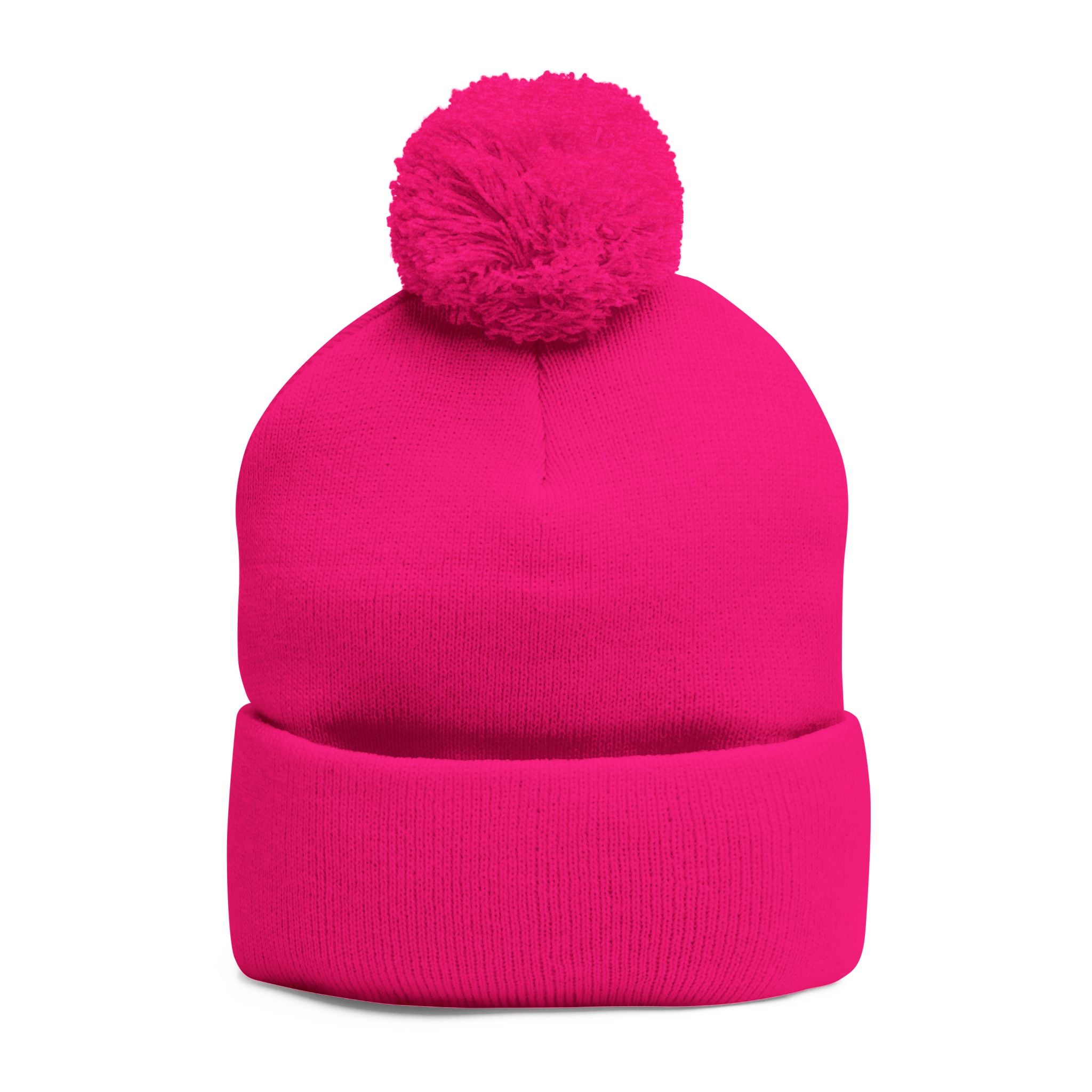 Wylie Verse Pom-Pom Knit Cap with Embroidery
