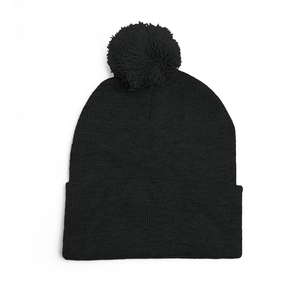 Wylie Verse Pom-Pom Knit Cap with Embroidery