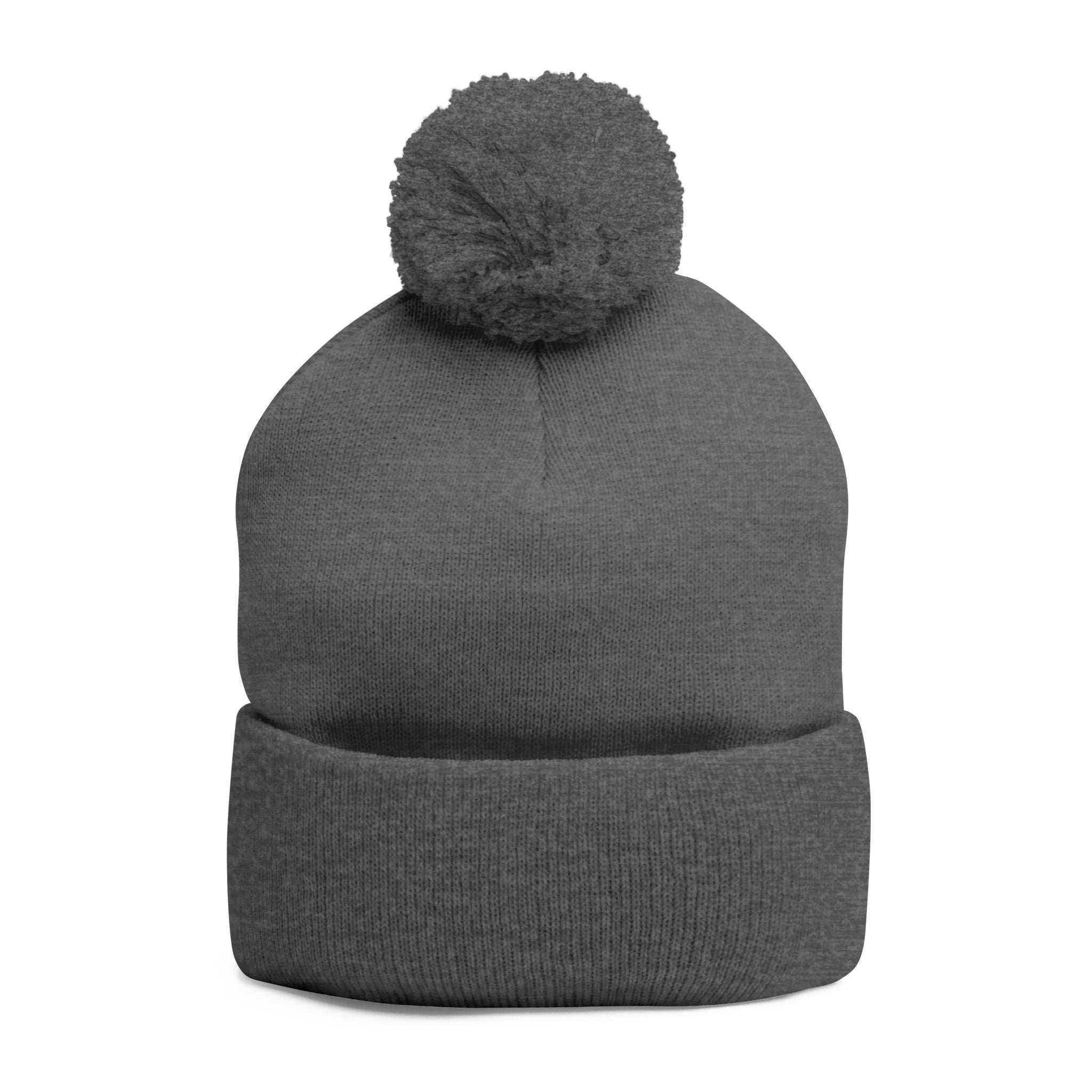 Wylie Verse Pom-Pom Knit Cap with Embroidery