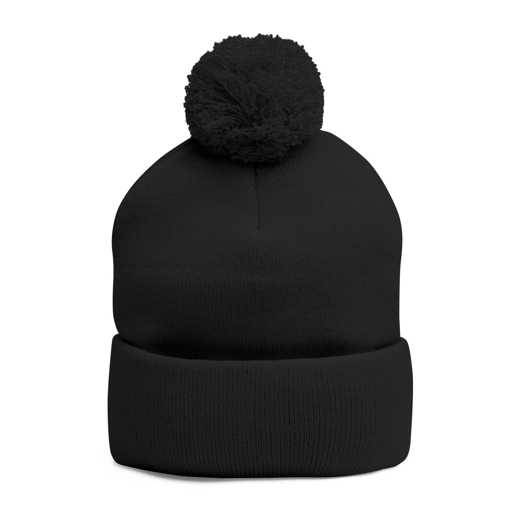 Wylie Verse Pom-Pom Knit Cap with Embroidery