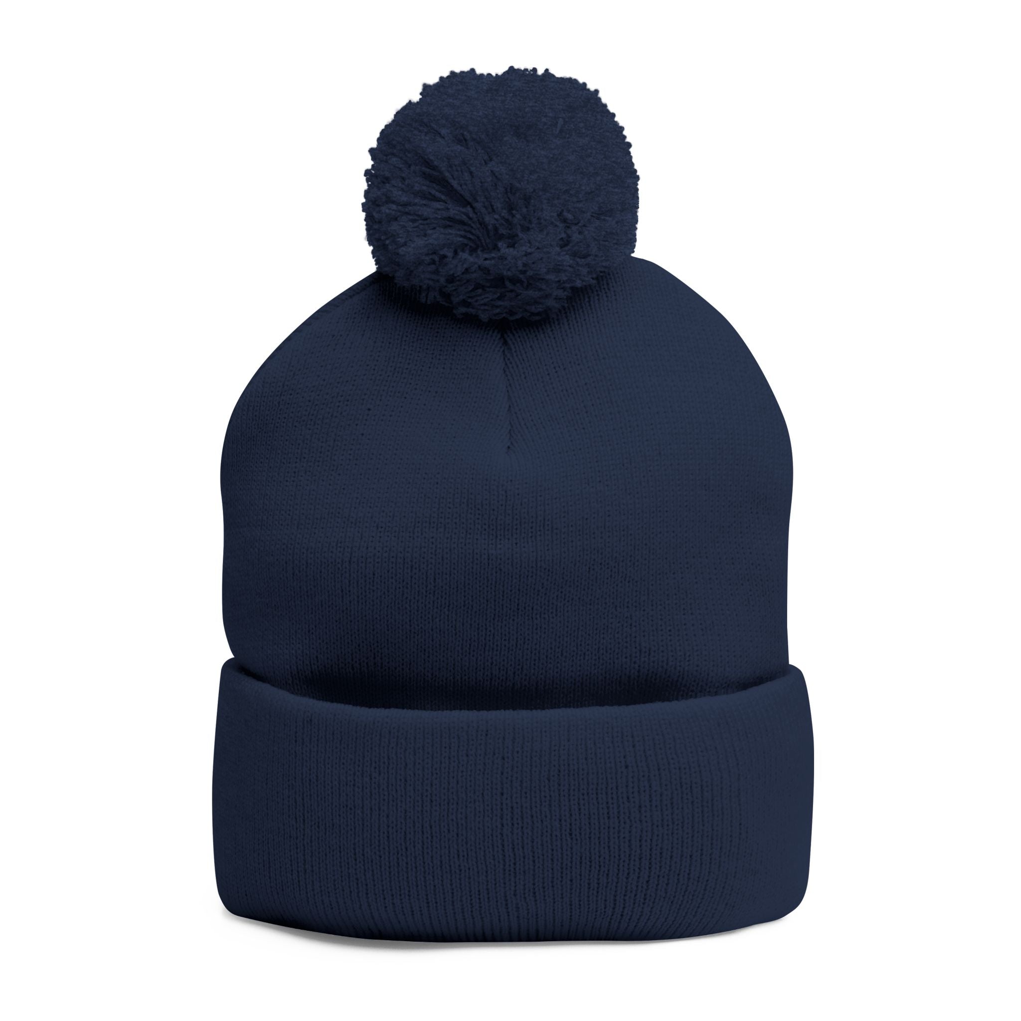 Wylie Verse Pom-Pom Knit Cap with Embroidery